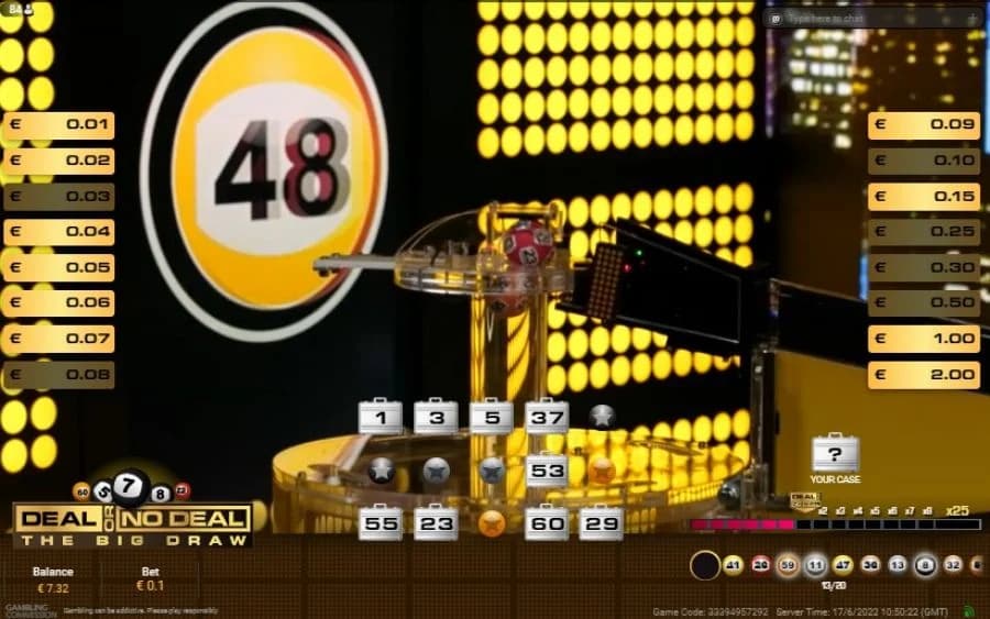 In addition to Deal or No Deal live game, Evolution provides the major live gambling operators with games