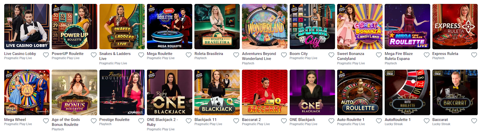 20Bet Casino is a diverse selection of the traditional live dealer games in their numerous variations as well as innovative game shows