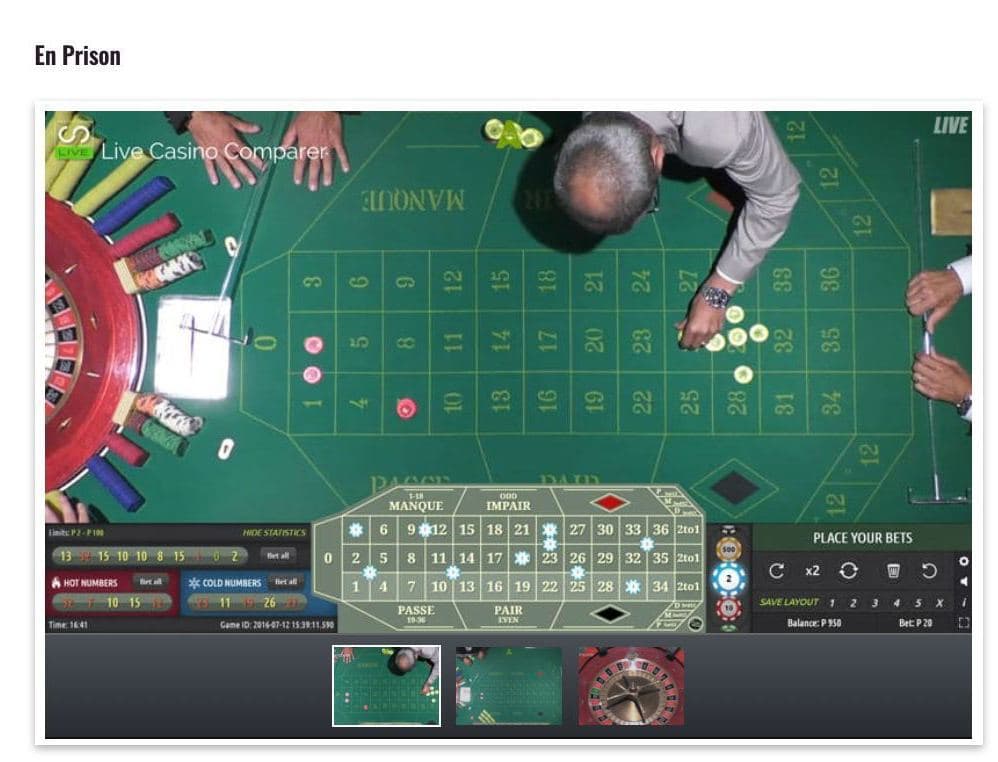 The En Prison rule is implemented in Live Dealer Online Roulette