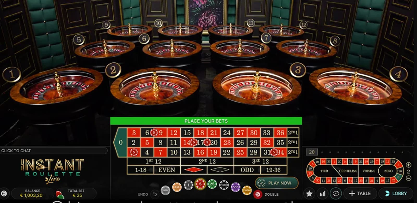 Multi-Ball Roulette repeats the European Roulette wheel and comes with a house edge of 2.7%