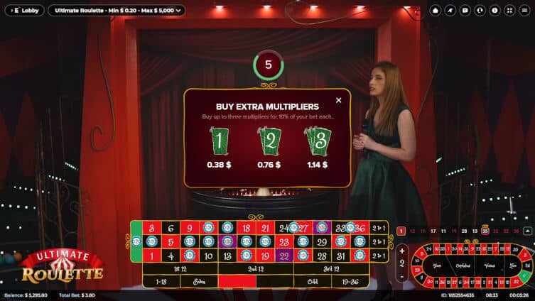 One of the features of Ultimate Roulette is its advanced betting options