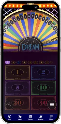 Evolution Gaming has optimized its mesmerizing Dream Catcher money wheel for mobile play