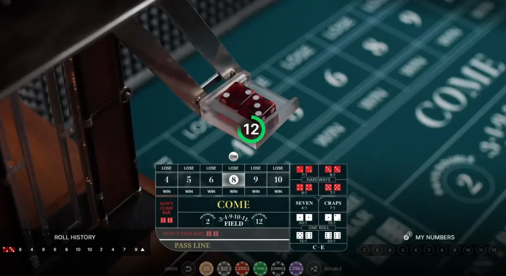 As the live dealer gathers bets from other players, anticipation will build for that first roll.